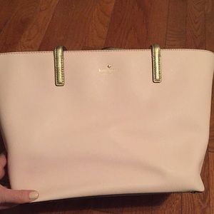 Kate spade blush pink small tote w metallic handle